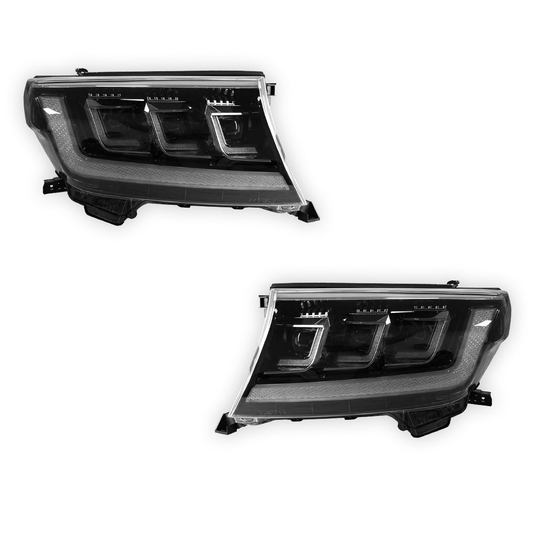 Toyota LandCruiser 200 Series (2007 - 2014) LED Headlights Halo DRL LH + RH
