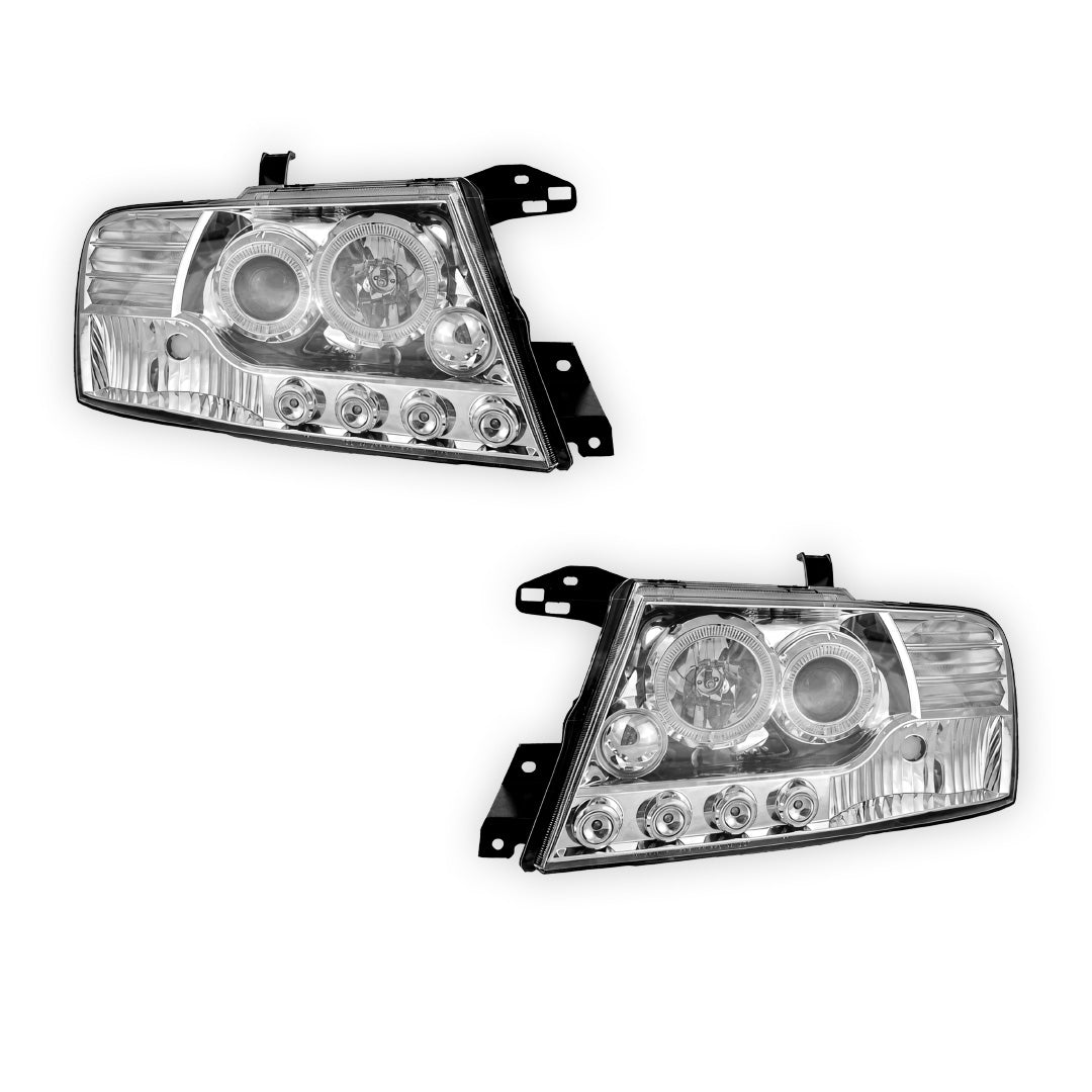 Mitsubishi Pajero NM / NP (2000 - 2006) High power LED Angel Eyes Projector Headlights LH + RH