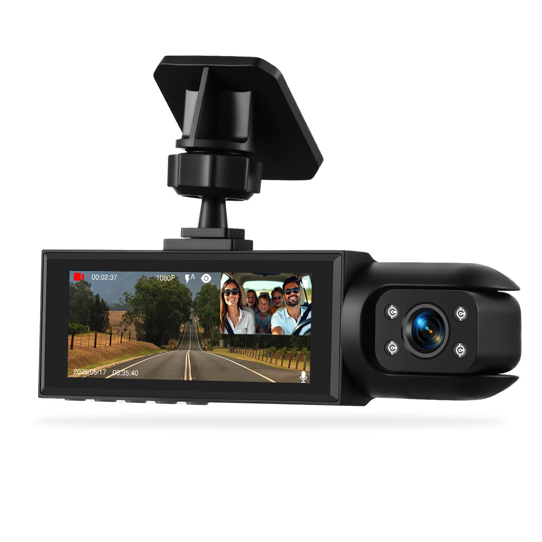 Universal 3.16" Screen Three-Channel Driving Recorder Dashboard Camera
