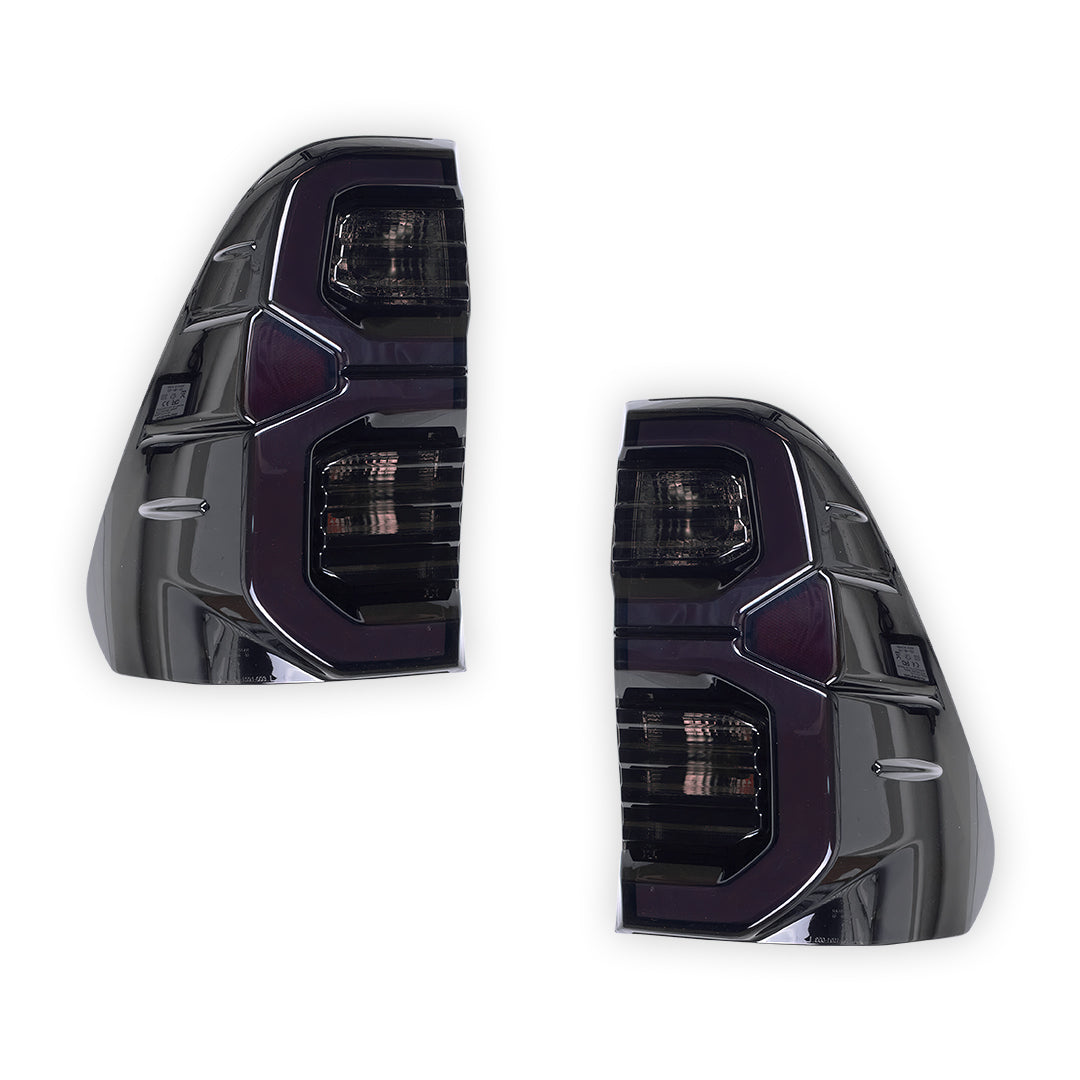 Toyota HiLux GUN126 / GUN136 (2020 - 2025) Black LED Tail Lights LH + RH