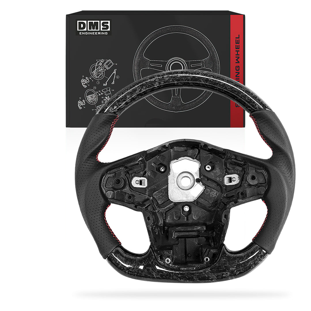 Toyota Supra A90 (2019 - 2024) Forged Carbon CF Leather Red Stitching Steering Wheel