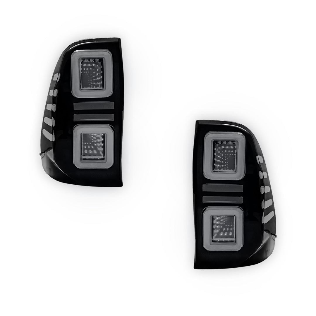 Toyota Hilux N80 (2015 - 2024) Sequential Smoked Block-Style LED Tail Lights LH + RH