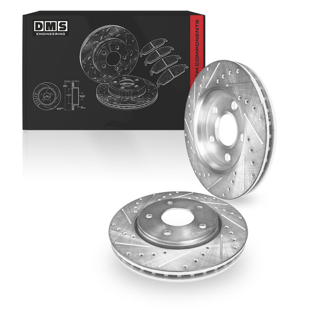 Ford Territory SX / SY / SZ (2004 - 2012) Front Drilled and Slotted Brake Rotors and Brake Pads LH + RH