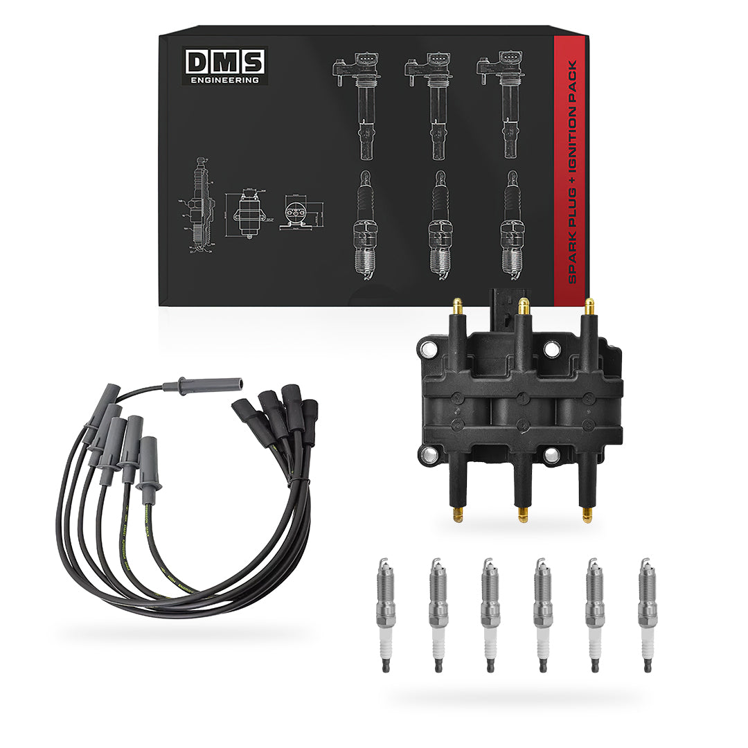 Dodge Grand Caravan (2001 - 2010) 3.3L / 3.8L Ignition Coils and Spark Plugs + Wires Complete Set