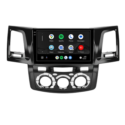 Toyota Hilux N70 (2005 - 2015) 9" 13.3" Wireless Android 16 Head Unit for Apple CarPlay / Android Auto Straight Knob AC Panel