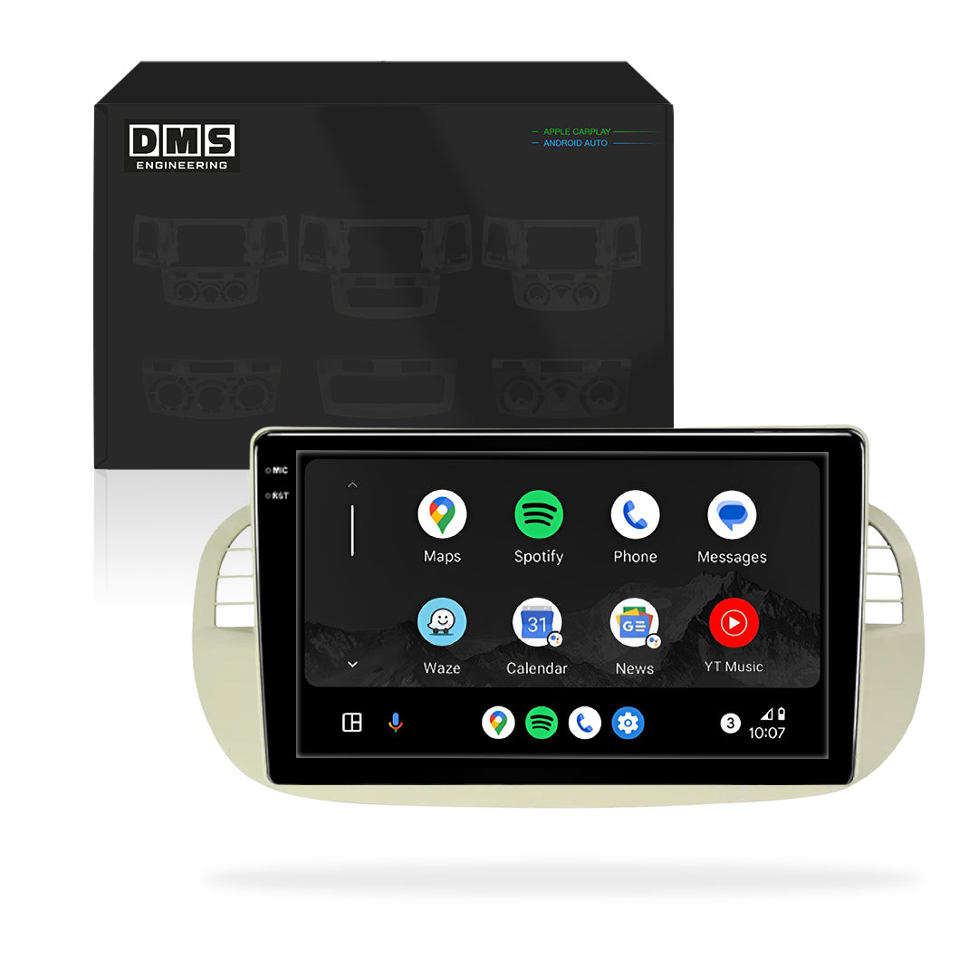 Fiat 500 Series 1 (2008 - 2014) 9" 13.3" Android Radio – Wireless Apple CarPlay & Android Auto