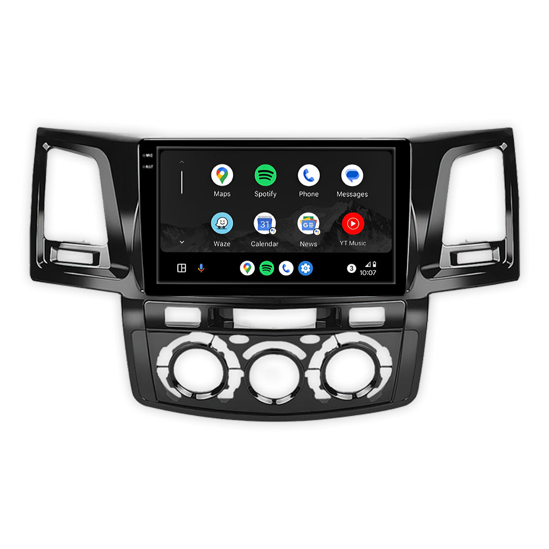 Toyota Hilux N70 (2005 - 2015) 9" 13.3" Wireless Android 16 Head Unit for Apple CarPlay / Android Auto Circular Knob AC Panel