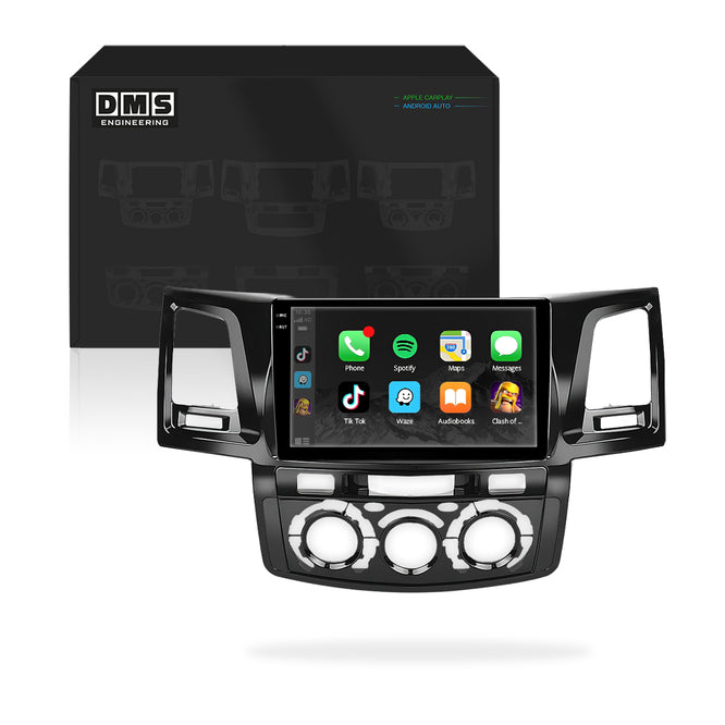 Toyota Hilux N70 (2005 - 2015) 9" 13.3" Wireless Android 16 Head Unit for Apple CarPlay / Android Auto Digital AC Panel