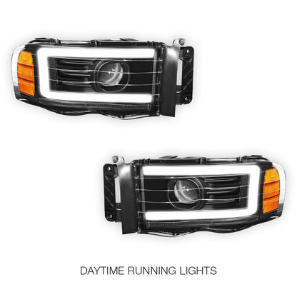Dodge RAM 2500 (2002 - 2005) LED DRL Sequential Turn Signal Projector Headlights LH + RH
