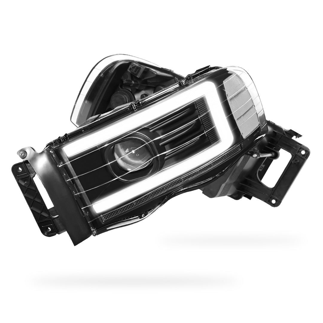 Dodge RAM 2500 (2002 - 2005) LED DRL Sequential Turn Signal Projector Headlights LH + RH