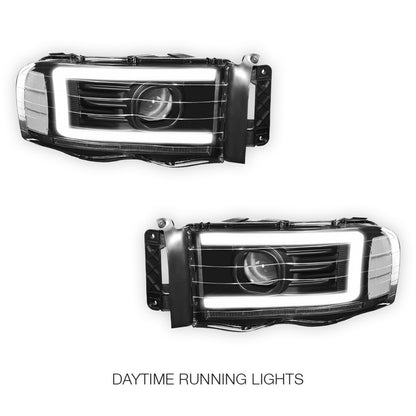 Dodge RAM 2500 (2002 - 2005) LED DRL Sequential Turn Signal Projector Headlights LH + RH