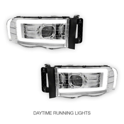 Dodge RAM 2500 (2002 - 2005) LED DRL Sequential Turn Signal Projector Headlights LH + RH