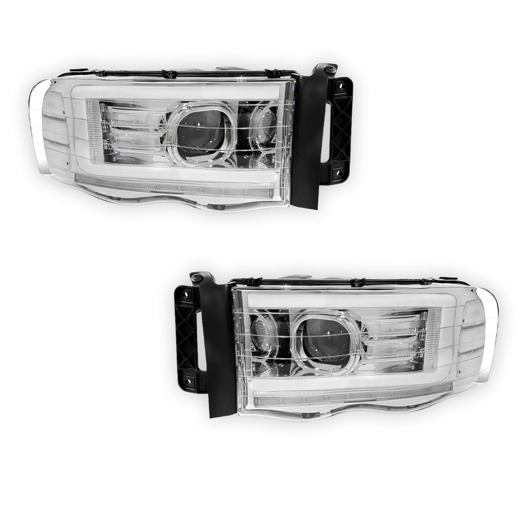 Dodge RAM 2500 (2002 - 2005) LED DRL Sequential Turn Signal Projector Headlights LH + RH
