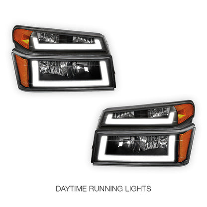 Chevrolet Colorado LS / LT (2004 - 2012) LED DRL Headlights LH + RH