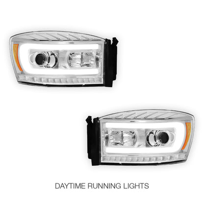 Dodge RAM 1500 (2006 - 2008) LED DRL Sequential Signal Projector Headlights LH + RH