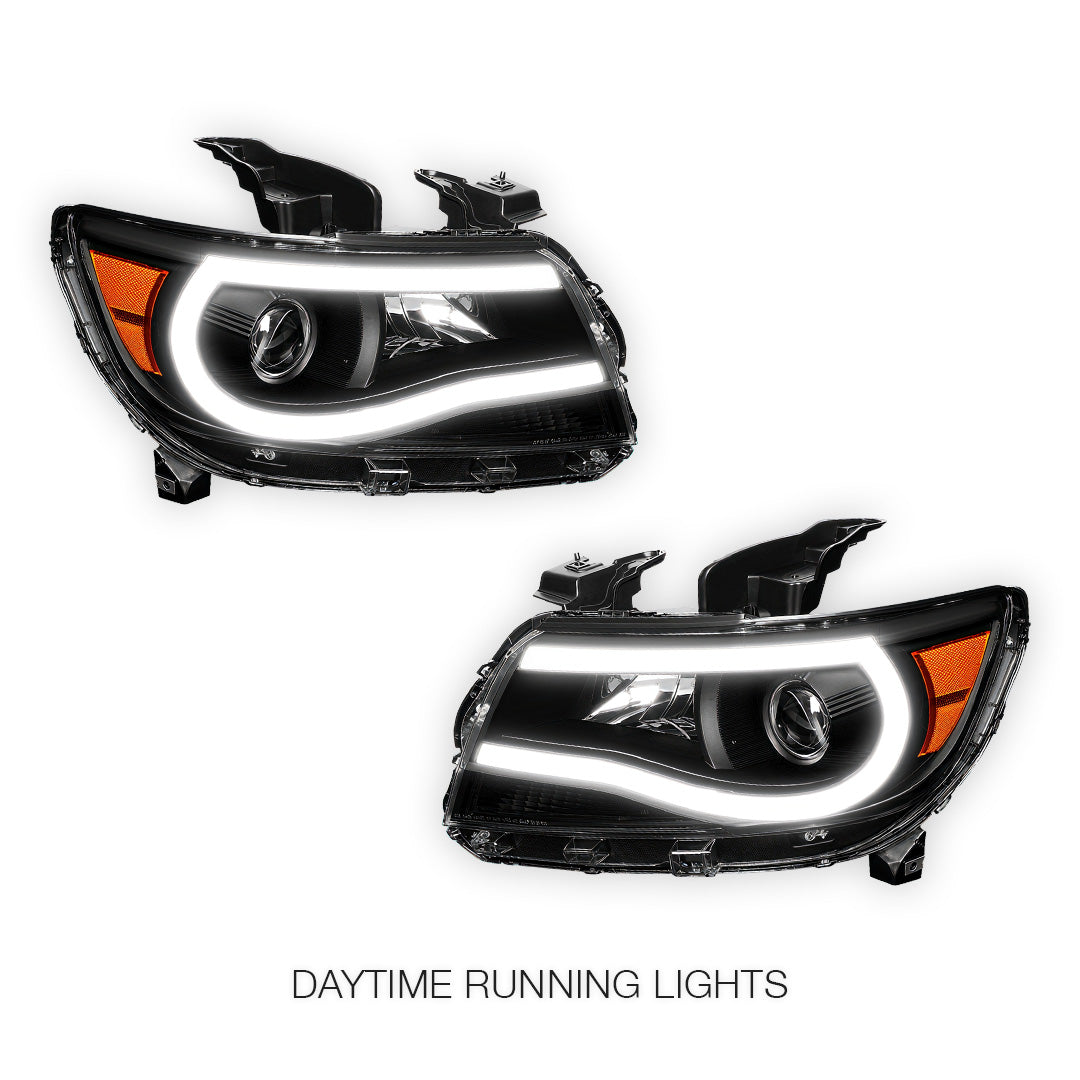 Chevrolet Colorado LT / Z71 / ZR2 (2015 - 2023) Pair LED DRL Bar Projector Headlights LH + RH