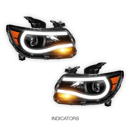 Chevrolet Colorado LT / Z71 / ZR2 (2015 - 2023) Pair LED DRL Bar Projector Headlights LH + RH