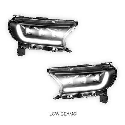 Ford Ranger (2019 - 2023) LED DRL Sequential Signal Projector Headlights LH + RH