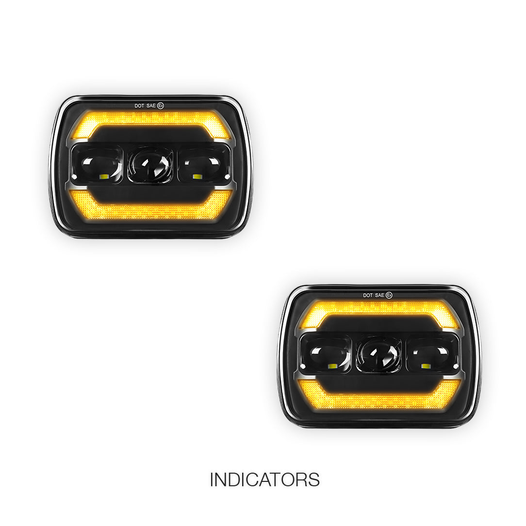 Toyota HiLux N40 / N50 / N60 (1983 - 2004) LED Halo DRL Headlights LH + RH