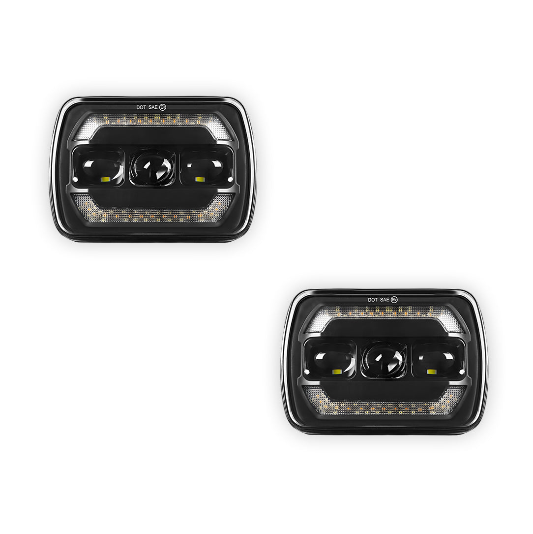 Toyota HiLux N40 / N50 / N60 (1983 - 2004) LED Halo DRL Headlights LH + RH