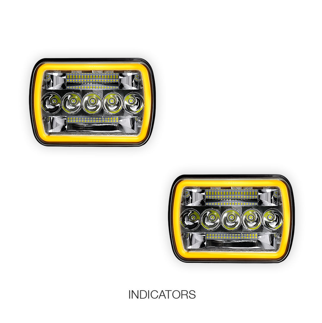 Toyota HiLux N40 / N50 / N60 (1983 - 2004) LED Halo DRL Headlights LH + RH