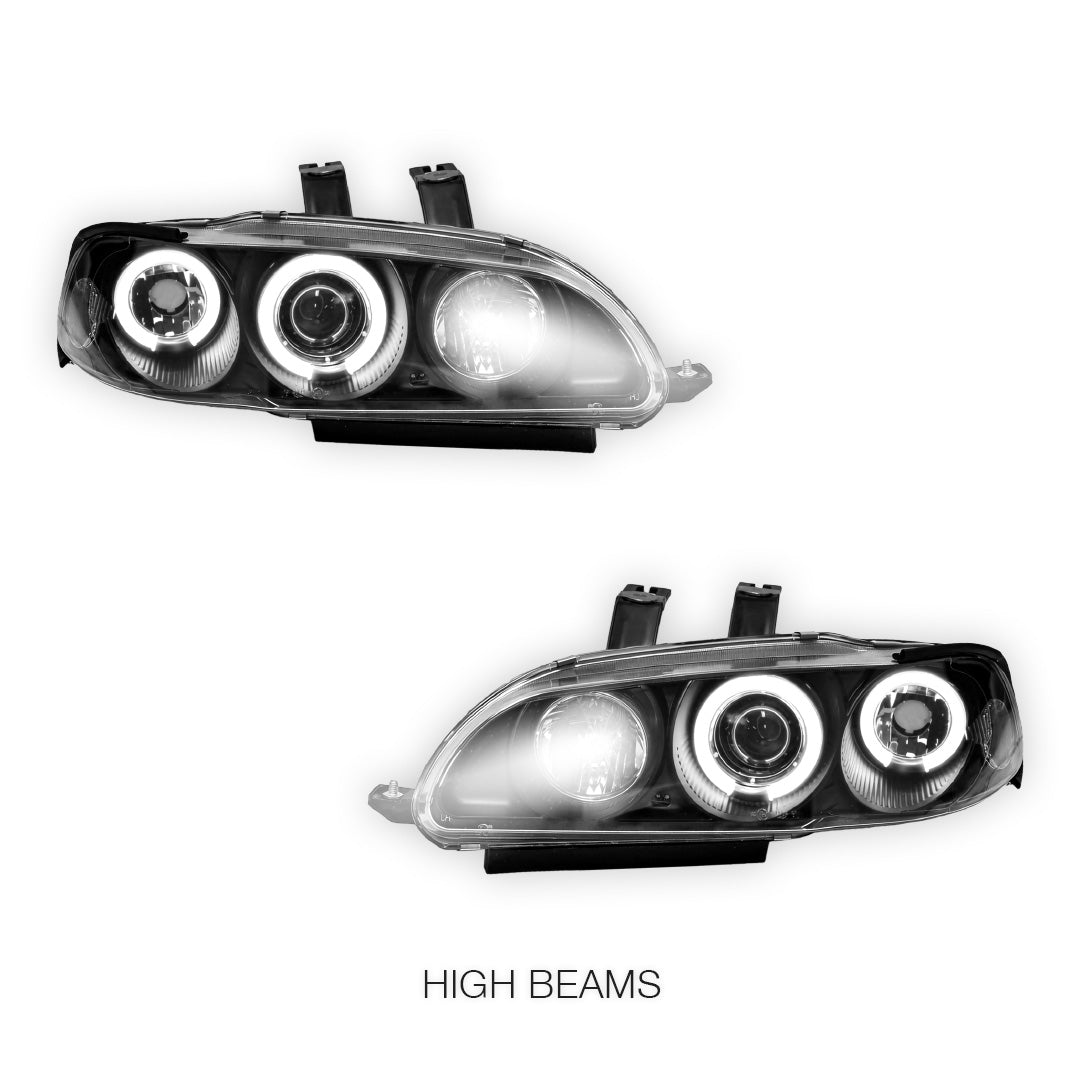 Honda Civic EG (1992 - 1995) LED DRL Angel-Eyes Projector Headlights LH + RH