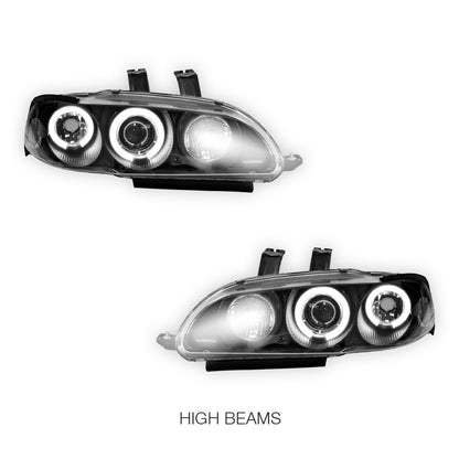Honda Civic EG (1992 - 1995) LED DRL Angel-Eyes Projector Headlights LH + RH