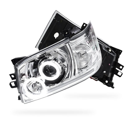Toyota HiAce H200 (2005 - 2010) CCFL Angel-Eyes LED DRL Projector Headlights LH + RH