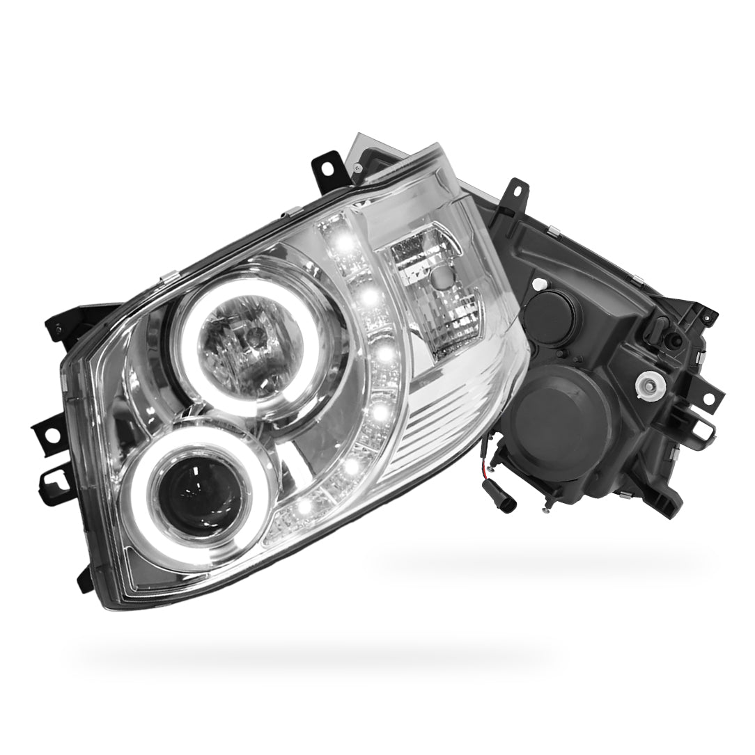 Toyota HiAce H200 (2011 - 2014) CCFL Angel-Eyes LED DRL Projector Headlights LH + RH