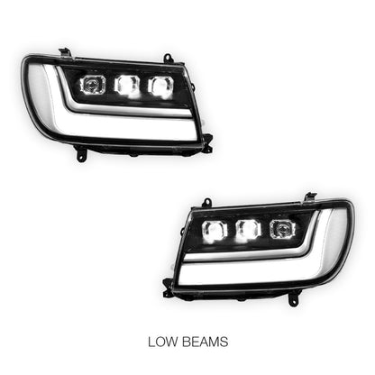 Toyota LandCruiser 100 Series (2005 - 2007) LED DRL Projector Headlights LH + RH