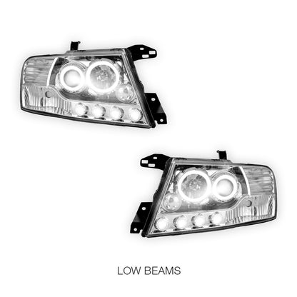 Mitsubishi Pajero NM / NP (2000 - 2006) High power LED Angel Eyes Projector Headlights LH + RH