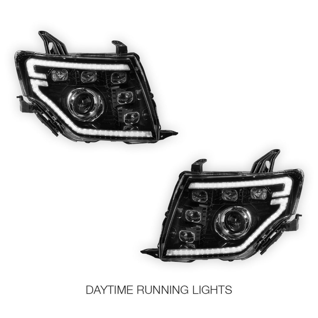 Mitsubishi Pajero NS / NT / NW / NX (2007 - 2021) DRL Style Full LED Projector Sequential Indicator Headlights LH + RH