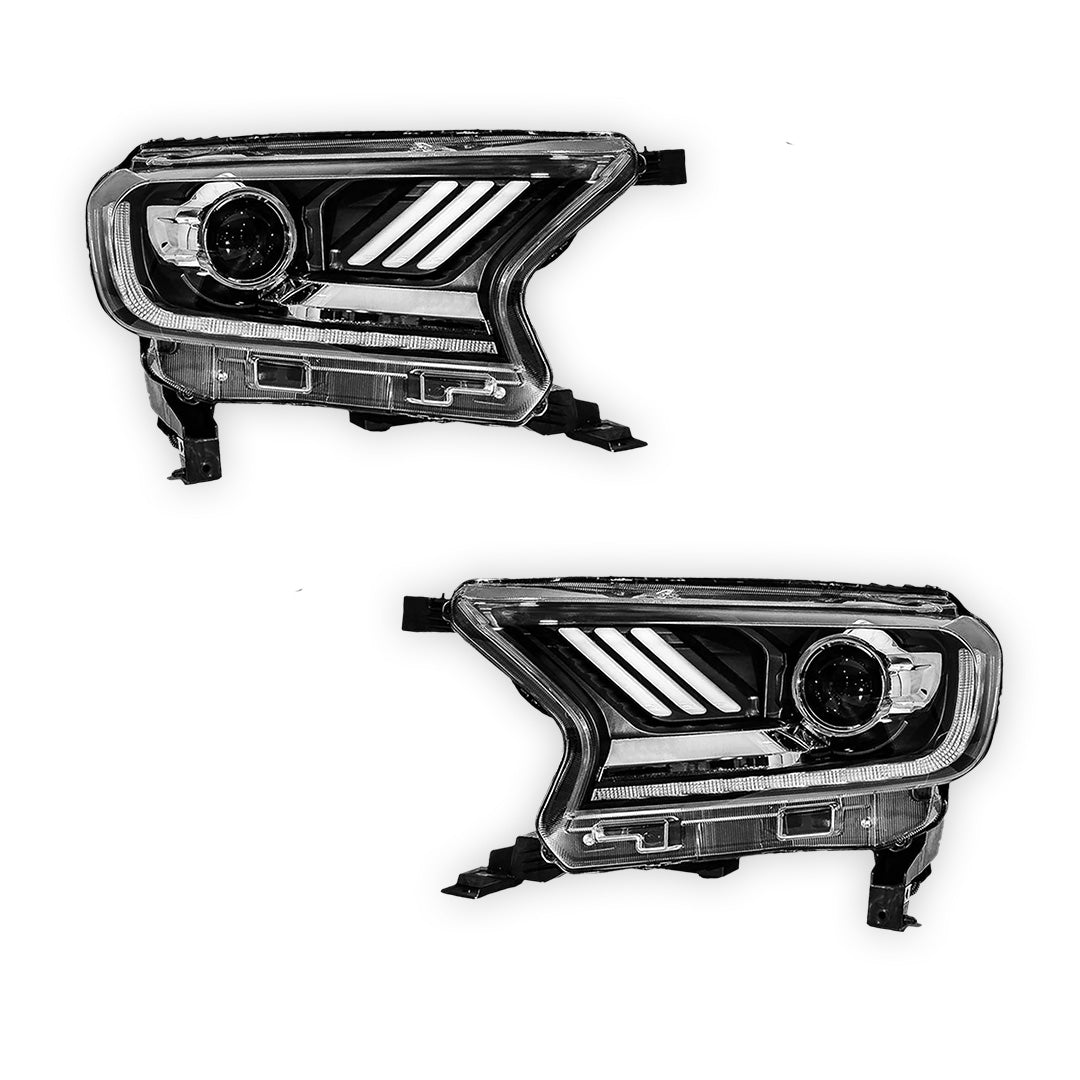 Ford Everest UA (2015 - 2021) Full LED DRL Dual beam Projector Headlights LH + RH