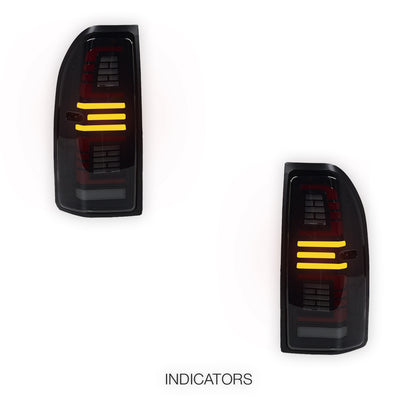 Toyota LandCruiser Prado 90 / 95 Series (1997 - 2002) Smoked Sequential Full LED Tail Lights LH + RH