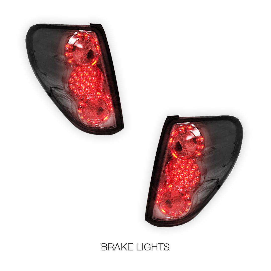 Mitsubishi Triton ML / MN (2006 - 2015) Smoked Black LED Tail Lights LH + RH