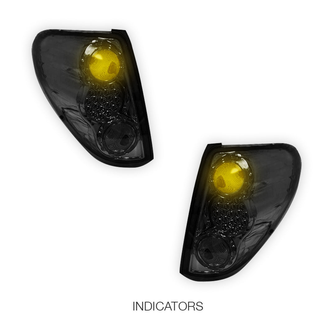 Mitsubishi Triton ML / MN (2006 - 2015) Smoked Black LED Tail Lights LH + RH