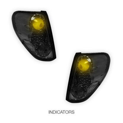Mitsubishi Triton ML / MN (2006 - 2015) Smoked Black LED Tail Lights LH + RH