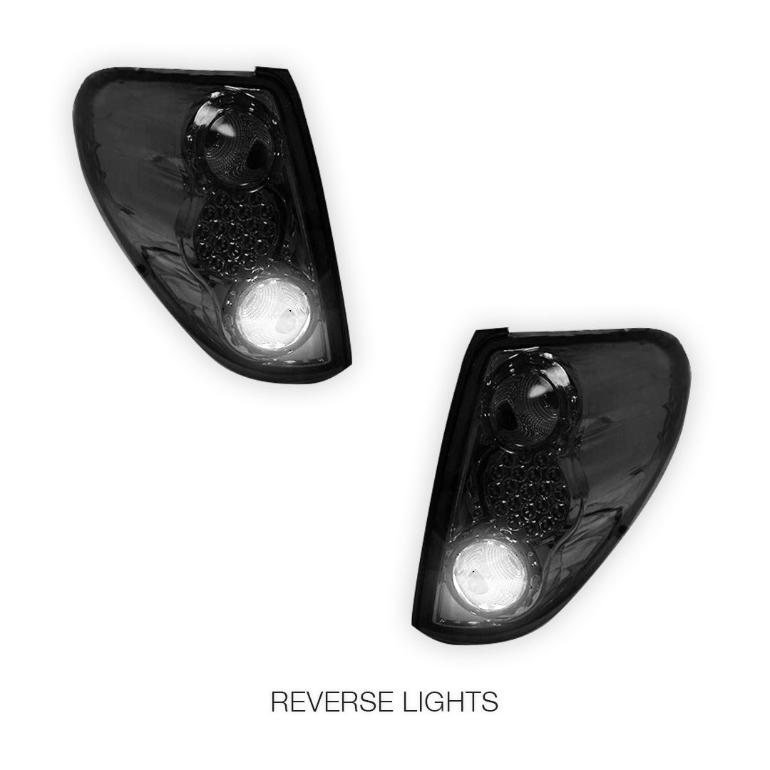 Mitsubishi Triton ML / MN (2006 - 2015) Smoked Black LED Tail Lights LH + RH