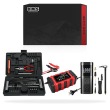 DMS Road Safety Kit - Tire Repair Kit + Cordless Tire Inflator + Jump Starter Power Bank