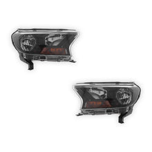 Ford Ranger P375 Black Headlights 2015 - 2019 OEM-Style Aftermarket Left & Right