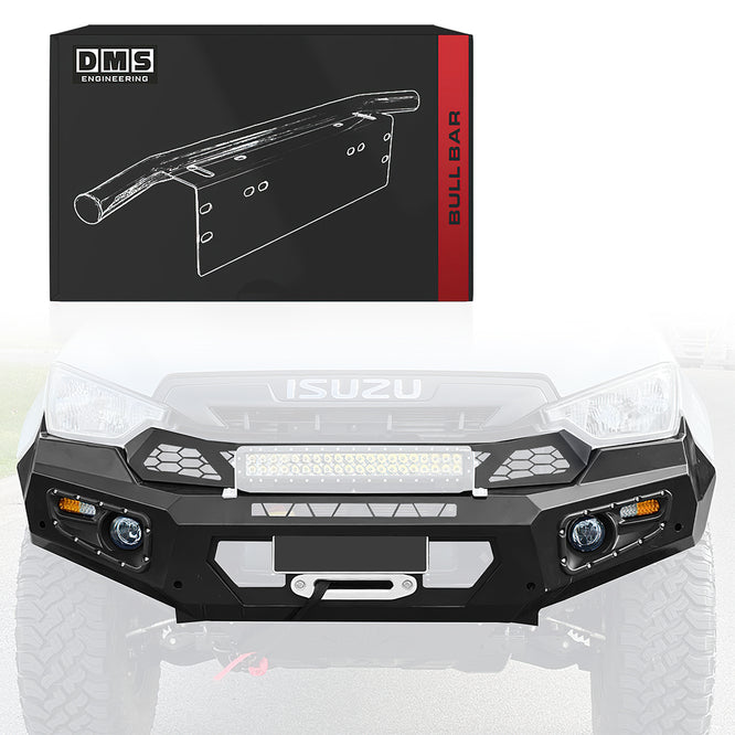 Isuzu D-MAX RG (2020 - 2025) Steel Bull Bar + LED Lights
