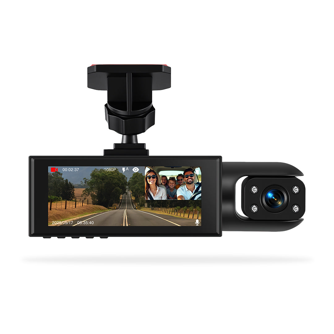 Universal 3.16" Screen Three-Channel Driving Recorder Dashboard Camera