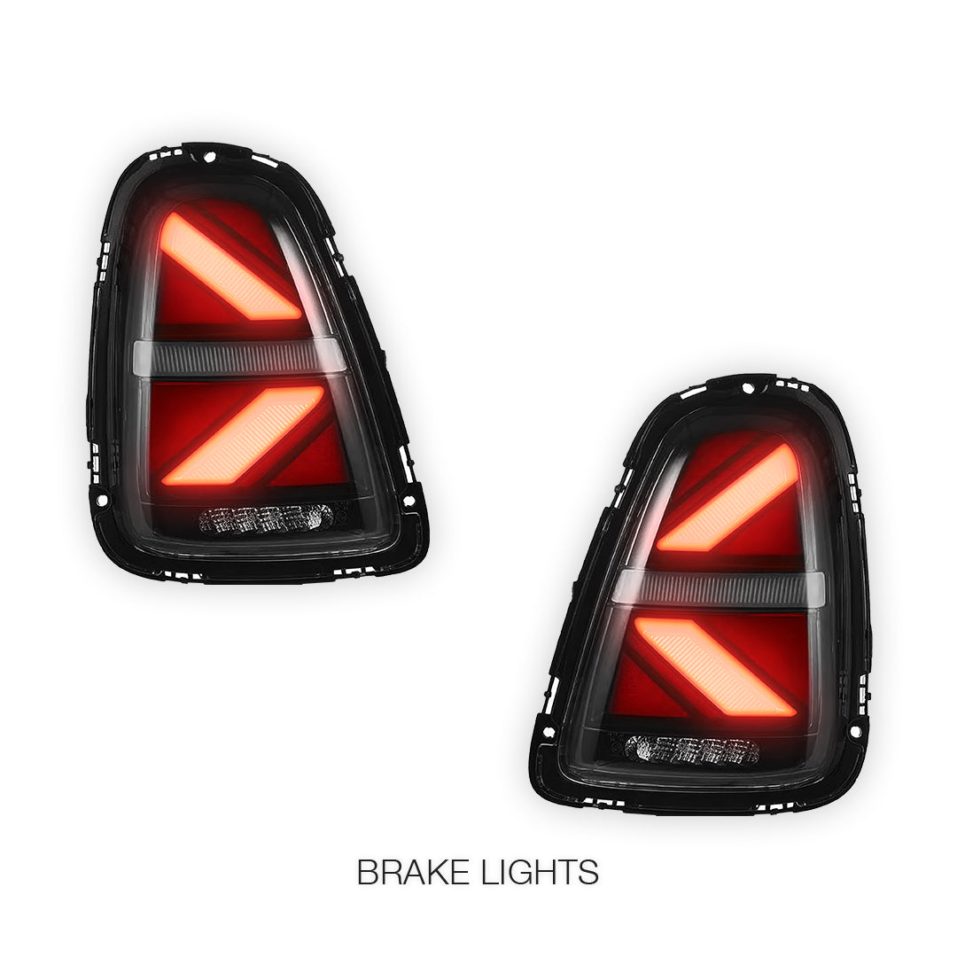 Mini Cooper R56 / R57 / R58 / R59 (2007 - 2015) Sequential Clear Red LED Tail Lights LH + RH