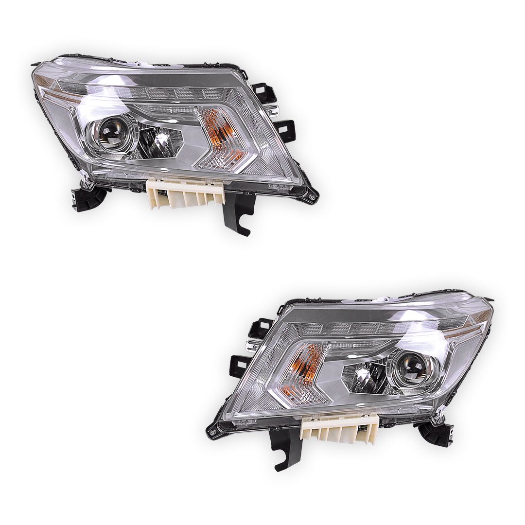 Nissan Navara D23 NP300 (2015 - 2021) Chrome LED OEM Style Headlights LH + RH