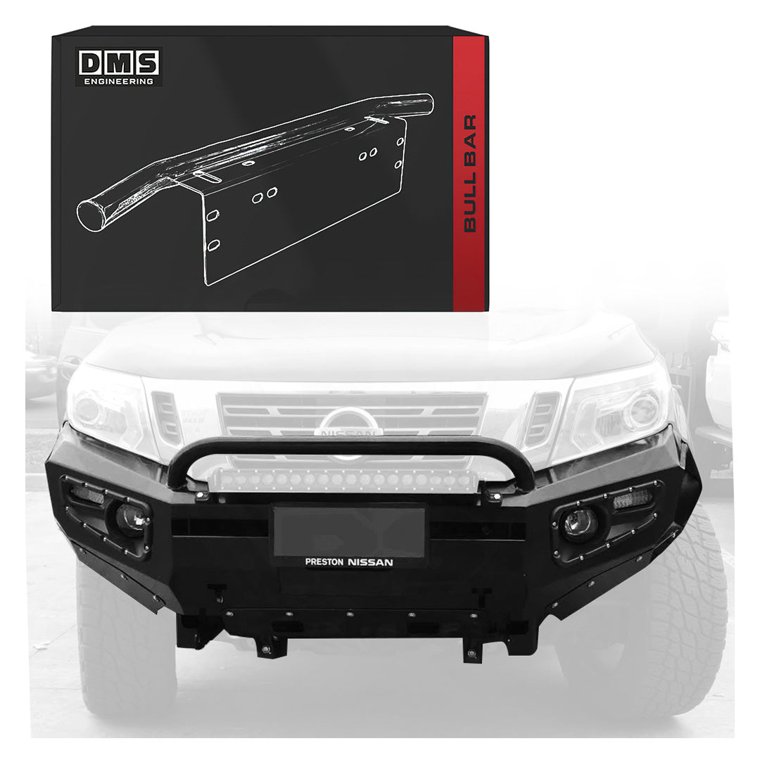 Nissan Navara D23 NP300 (2015 - 2025) Steel Bull Bar + LED Lights