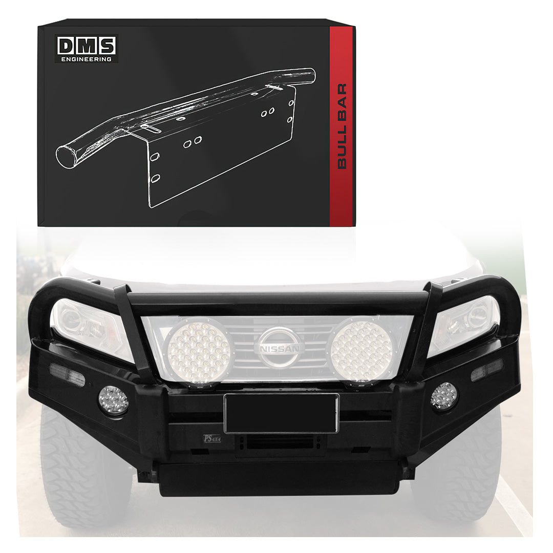 Nissan Navara D23 NP300 (2015 - 2025) Steel Bull Bar + LED Lights
