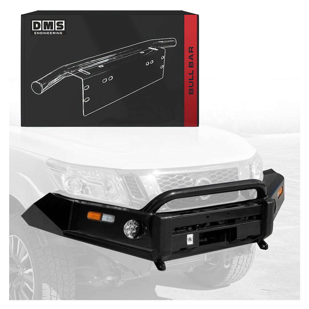Nissan Navara D23 NP300 (2015 - 2025) Viking X Steel Rocker Bull Bar + LED Lights