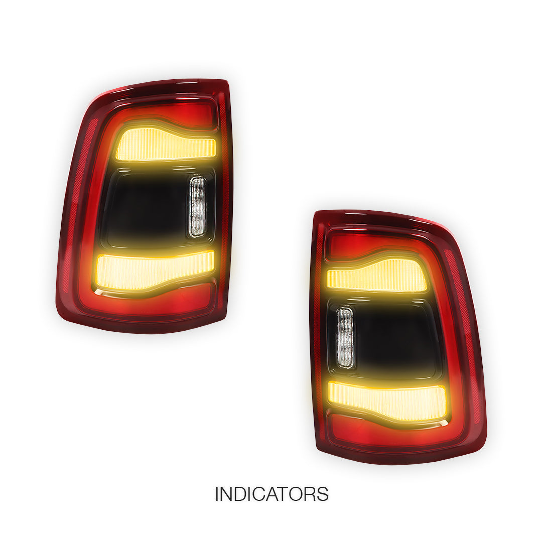 RAM 3500 (2019 - 2024) Black Bezel Blind Spot LED Tail Lights LH + RH