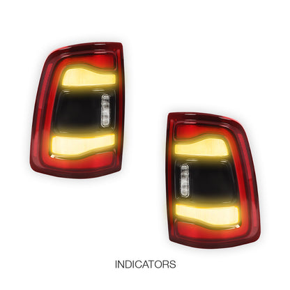 RAM 3500 (2019 - 2024) Black Bezel Blind Spot LED Tail Lights LH + RH