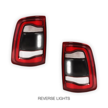 RAM 3500 (2019 - 2024) Black Bezel Blind Spot LED Tail Lights LH + RH
